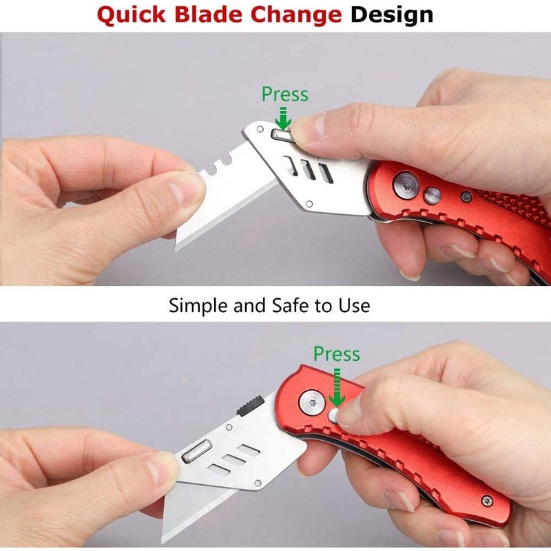 Folding Box Cutter Heavy Duty Utility Knife, Razor Knife, Lightweight