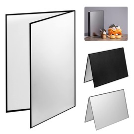 Meking Reflex Board Reflector 3-in-1 Lighting Tool for Product Photography, 11.8 x 7.9 inches (30 x 20 cm), A4 Size, Supports 3 Colors in 1 Sheet - Silver/White/Black Light Absorption Enhancement