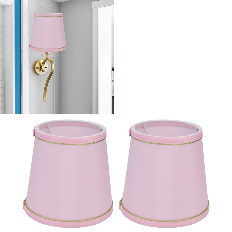 2PCS European Style E14 Lamp Shade Pink Lampshade for Chandelier