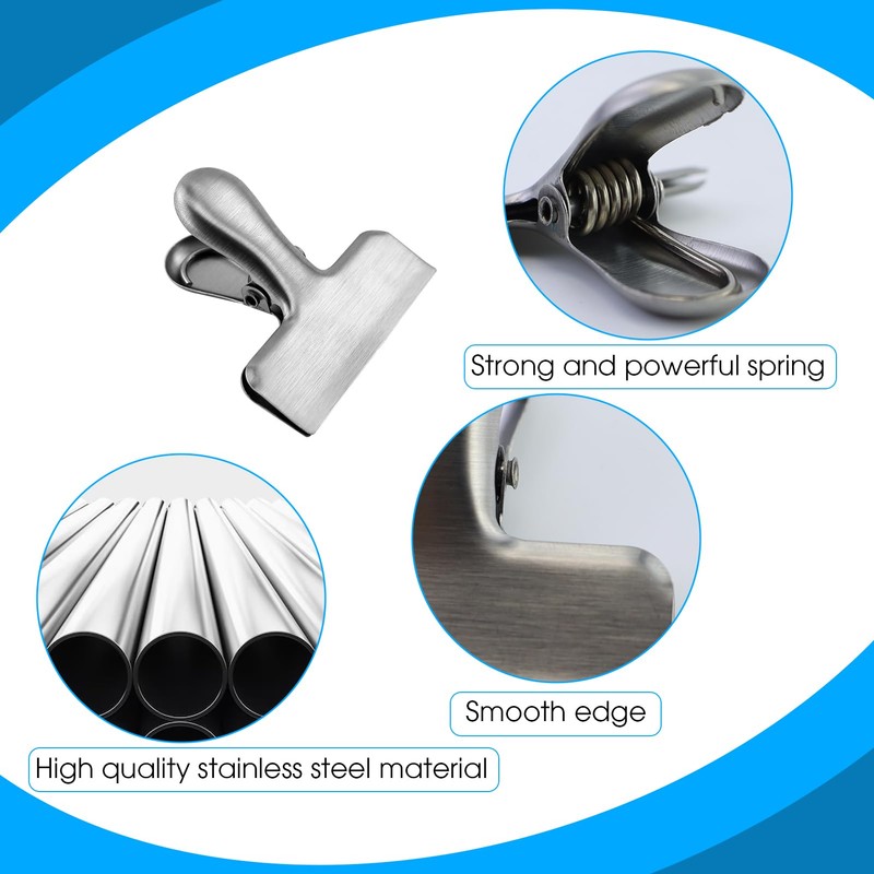 Pack of 6 Metal Clips, Locking Clips, 55 mm, Metal