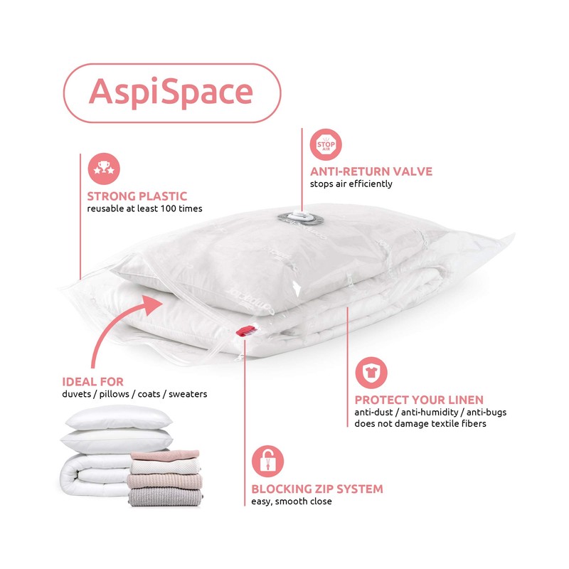 Compactor Aspispace Space Saving XL Vacuum Storage Bag for 1