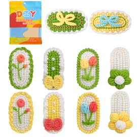 Cozenbrace Crochet Kit for Beginners, Plant Hairpin Crochet Kit with Step-by-Step Video Tutorials, Beginner Crochet Kit for Adults, Beginner Crochet Kit for Kids, 10PCS
