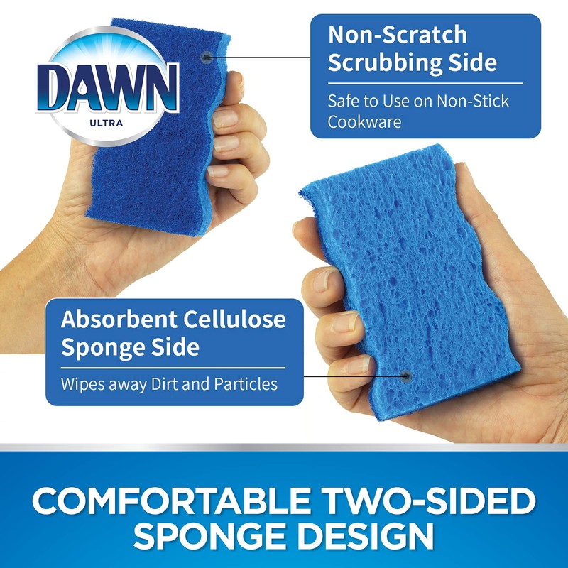 Dawn Non-Scratch Sponges, 6 Pack, Blue