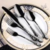 40-Piece Black Skull Silverware Set for 8, Flatware Set Stainless