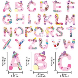 Monster Magnetic Stickers Cognitive Educational Toys, Children'S Puzzle Magnetic Suction Refrigerator Stickers, Digital Literacy Toys,3+ Kids Toys - Style: Alphabet version (Unicorn)
