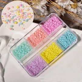 Chunmeng Summer Macaron Candy Sweet Colors Nail Art Metal Mini Nail Ball Beads Nail Studs DIY Decorations Accessories Mixed Size