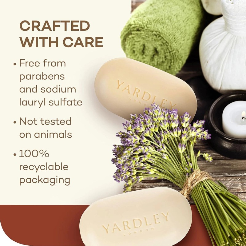 Yardley London Moisturizing Bath Soap Bar Shea Cocoa Butter Helps