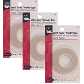Dritz 406 1/4-Inch by 10-Yard Wash Away Wonder Tape (3 Pack)