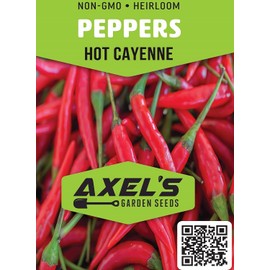 Cayenne Pepper Seeds for Planting Outdoors | Non GMO Heirloom Seed Packets | Full Planting Instructions to Plant & Grow Vegetables in Home Garden | 100 Cayenne Pepper Seeds Per Packet, 3 Packets