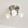Delano 3 Light Ceiling Spotlight - Matt Nickel & White