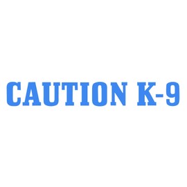 EZ-STIK Caution K-9 Sticker Decal Canine Dog K9 Wall Car K9 Decal Guard Dog Police Schutzhund (Light Blue, 8")