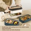 Double Layer Bento Box 316 Stainless Steel Compartment Portable Lunch