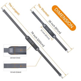 UOZL 59 Inch Shoulder Straps, Soft with Ultra-Thick Fixed Shoulder Pad, Two Way Independently Adjustable Buckle Replacement Straps for Laptop Bag Messenger Bag Tool Bag Luggage,Deep Gray