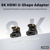 Duttek 8K HDMI 2.1 U-Shaped Adapter, 48Gbps 180-Degree HDMI Male