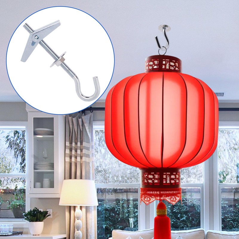 BENLIUDH 10pcs Ceiling Hooks, M6 × 100mm Spring Toggle Wing