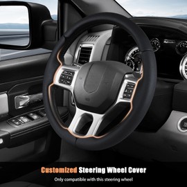 Customized Steering Wheel Cover for 2012-2018 Dodge RAM 1500/2500/3500/4500