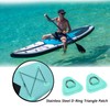 4 Pack Stainless Steel D-Ring Triangle Patch with 2.5m Black