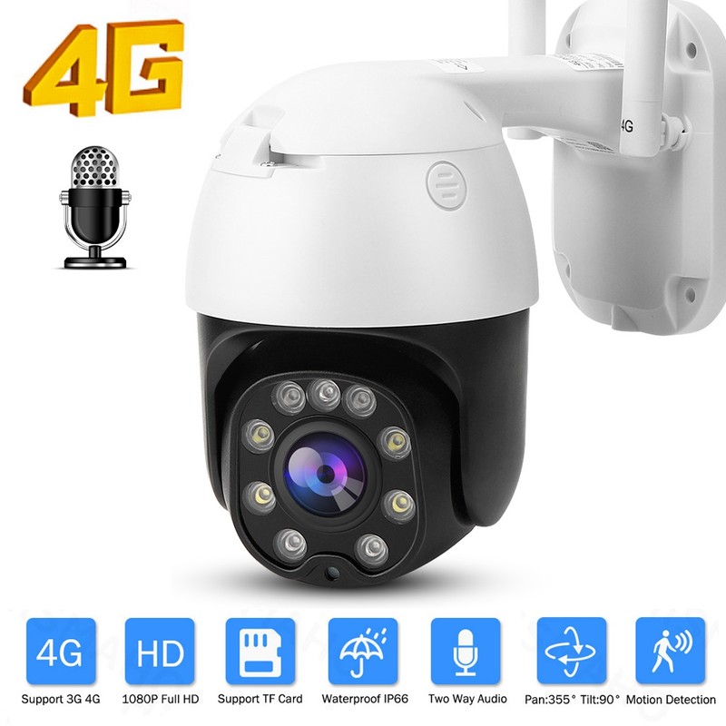 1080P 4G Wifi PTZ Camera IP66 Waterproof Night Vision Two