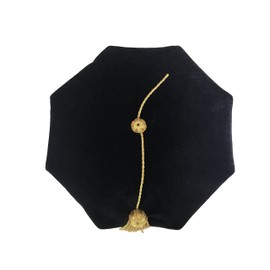 Newrara Doctoral Tam Black Velvet 8-Sided W/Gold Bullion Tassel One Size Fits Most