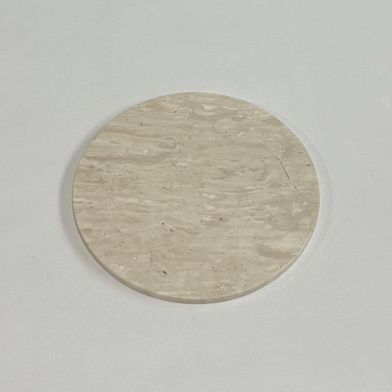 StonePlus Natural Round Marble Tray Matte Polishing Board Circular Plate