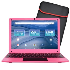 Reuoptu 10.1 Inch Android 12.0 OS Laptop Computer,2GB RAM,64GB EMMC,AllWinner Quad-core 64-Bit Processor A133 Netbook,Ultra Slim Portable Business Office Study Laptop (Inches, 10, Pink)
