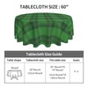 BETGINY Checkered St.Patrick's Day Tablecloth Round 60 Inch,Green Plaid Table