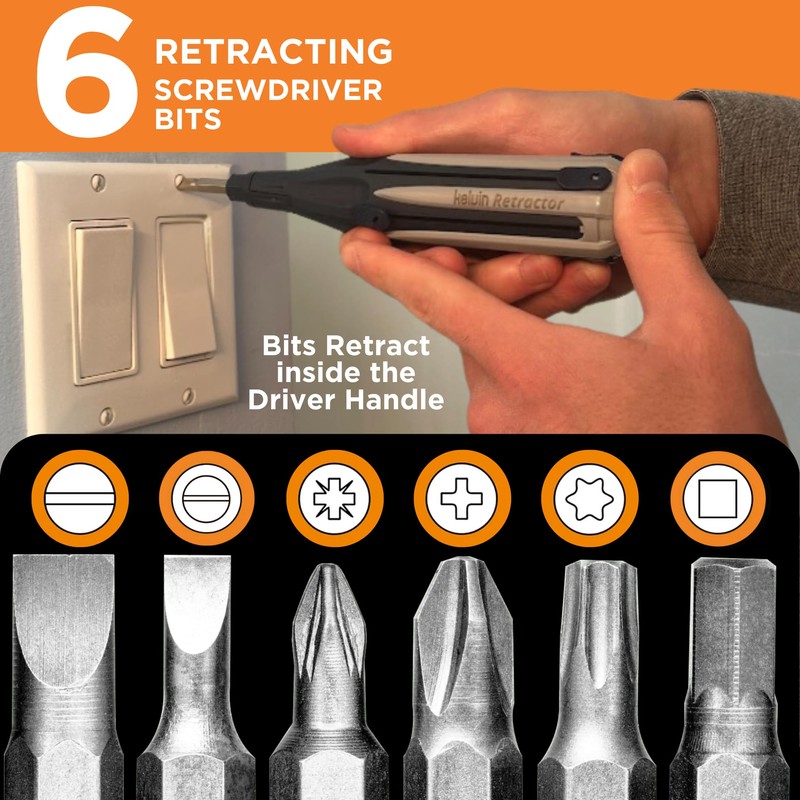 Kelvin Tools Retractor - Retractable All-In-One Screwdriver Quick Change Phillips