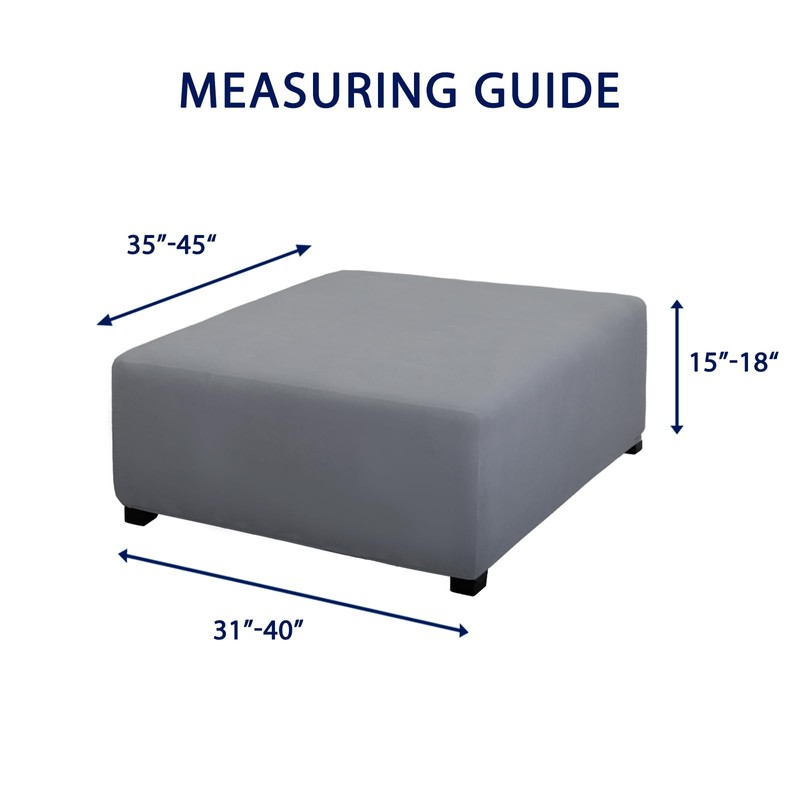 PureFit Super Stretch Form Fit Square Ottoman Cover Rectangle -