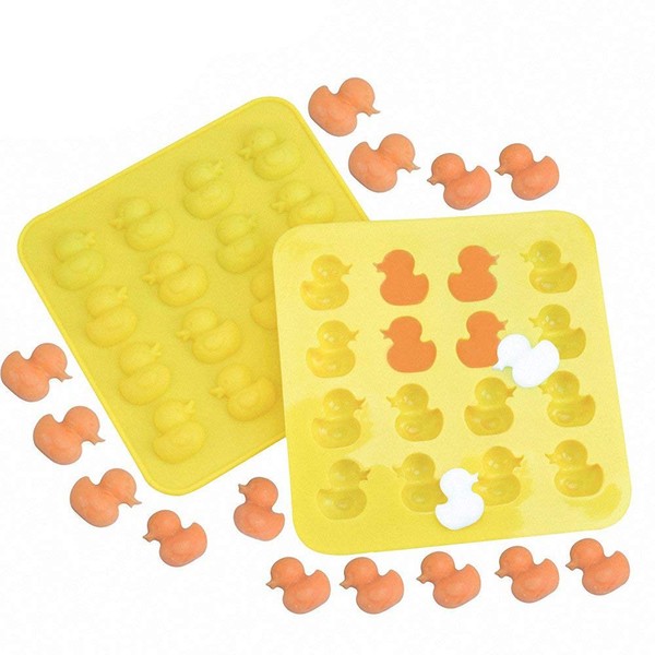 MoldFun 2-Pack Mini Size Rubber Duck Silicone Mold for Chocolate, Candy, Gummy, Jello, Ice Cube, Polymer Clay, Crayon Melt