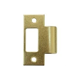 Square Corner T-Strike Plate, 2-3/4 Inches, 2-1/8" Center-to-Center, Polished Brass by Stone Harbor Hardware