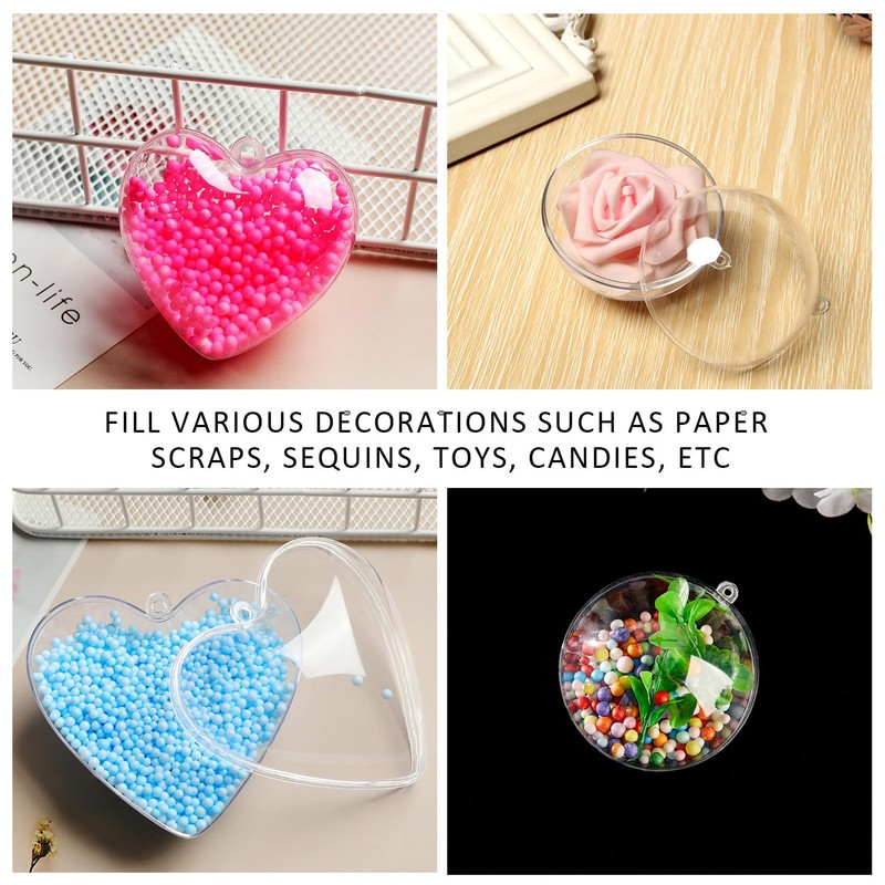 20 Decorative Balls, Transparent Decorations, Filled Plastic Balls, Party Decoration,