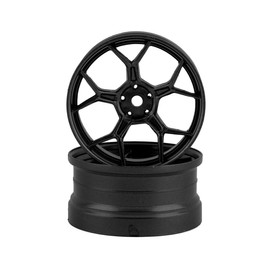 DS Racing 2PCS 1/10 RC Feathery Light Split Spoke Drift Wheels Rims, New Version 8mm Offset, 7gram, Compatible w/Yokomo YD MD RD, MST RMX, Reve D RDX, Redcat RDS, HPI, Tamiya TT (Gunmetal)