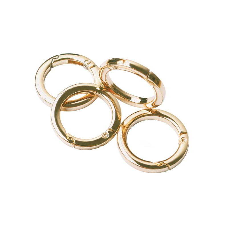 Bobeey 4pcs Round Carabiner Metal Spring Key Ring,Spring Snap Hooks