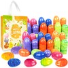 96Pcs 3.15'' Large Iridescent Marble-like Plastic Easter Eggs for Kids