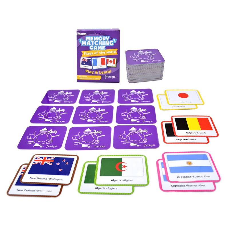Menique. Juego de Memoria Banderas del Mundo en Inglés. Memory