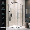 FPXRNG Black Shower Faucet Set, Rainfall Shower System with Rain