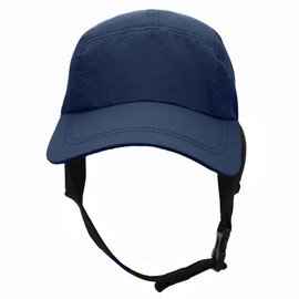 Huakunda Men Surf Cap with Chin Straps Trucker Cap Lightweight Beach Baseball Cap for Fishing Riding Boating Watersports (Navy Blue)