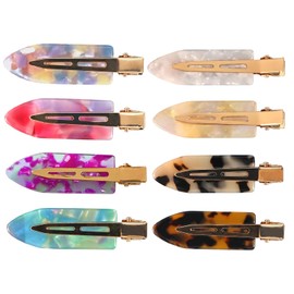 shefun JP259 Traceless Bangs Clip, Tortoise Shell Style, Set of 8, Makeup, Hairpins, Bangs, Hair Clip, Traceless Pin, Tortoise Shell
