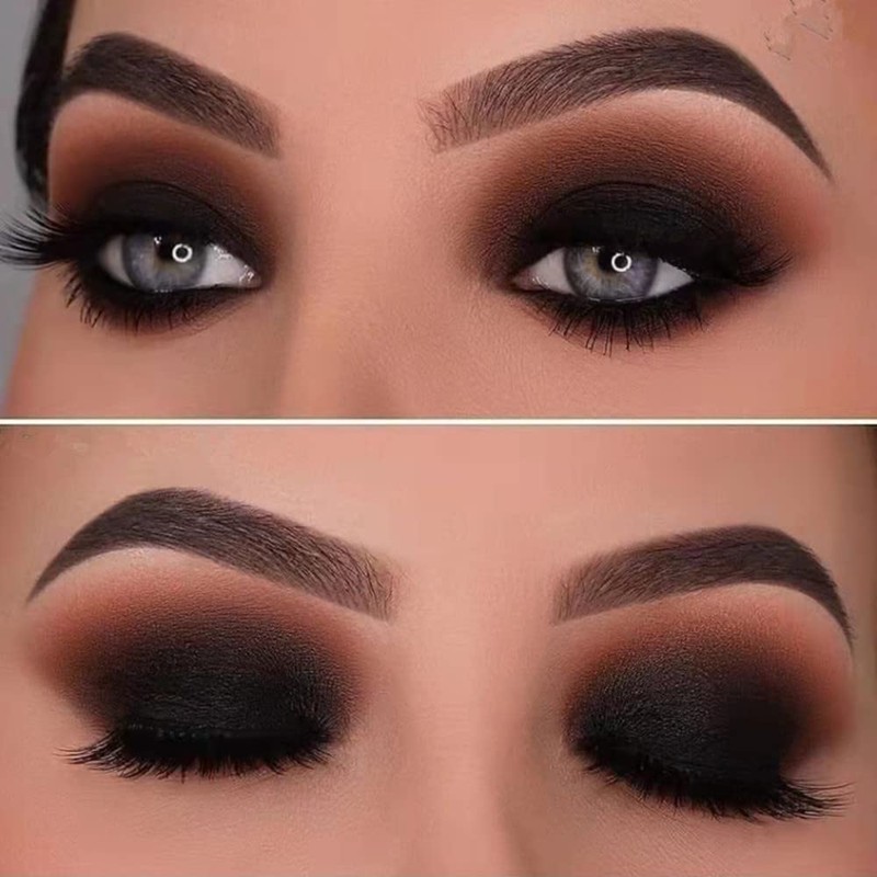 Mysense Single Matte Black Eyeshadow,Pressed Fine Powder Eyeshadow,High Pigment Longwear