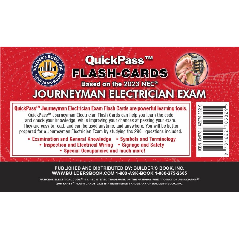 Journeyman Electrician Exam QuickPass Flash-Cards Based On The 2023 NEC