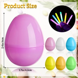 Arrowbash 160 Pcs Easter Eggs with 160 Mini Glow Sticks, Glow in The Dark Easter Eggs Hunt Basket Stuffers Fillers Gift Yard Lawn Party Decor(Macaron)