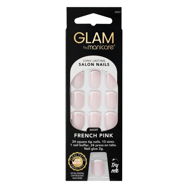 Manicare Glam by Manicare Square Press On Nails Kit (French
