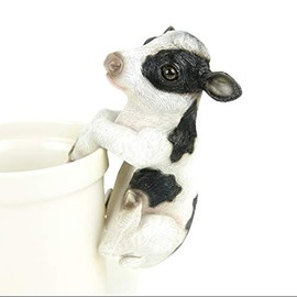 Midwest Design Imports Cow Garden Pot Hanger, 6", Black and White