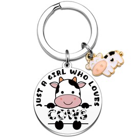 Wrpixe Cow Keychain Cow Gifts for Girls Women Cows Print Stuff for Friends Cows Themed Gifts for Cowgirl Gift for Teens Christmas Gift for Her Car Accessories