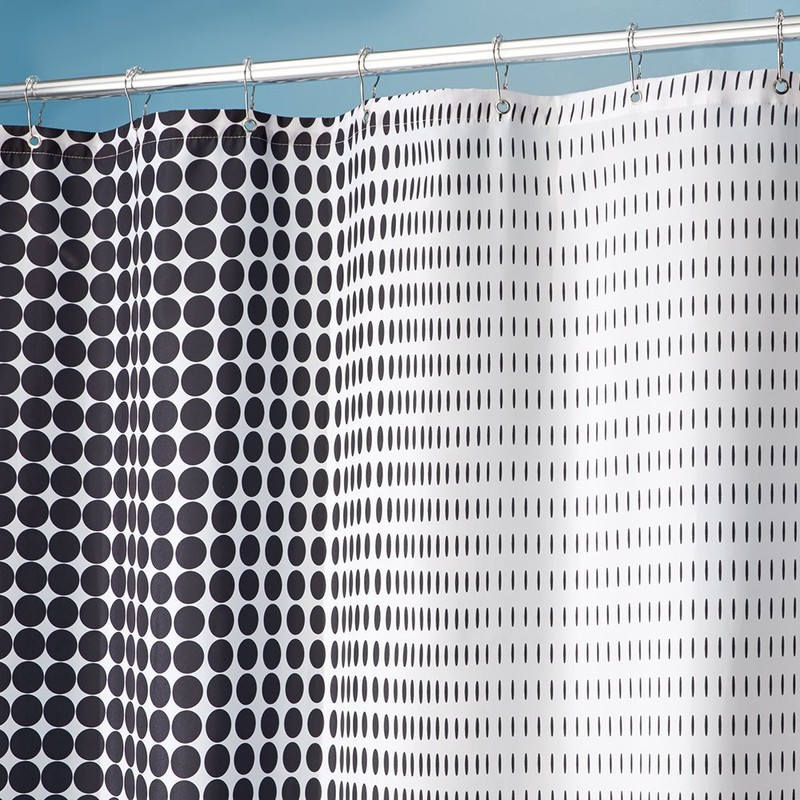 InterDesign Morph Shower Curtain, 72 by 72-Inch, Black/White