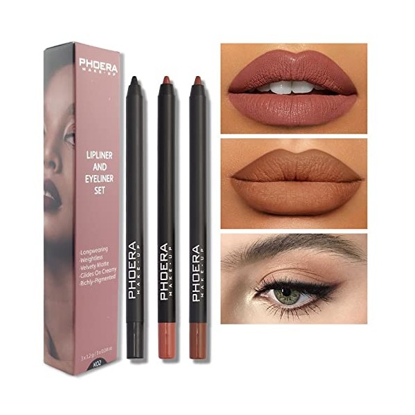 AQUAPURITY PHOERA® Lip Liner and Eye Liner 3Pcs Set, Long
