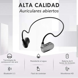 GuDoQi Auriculares de Conducción de Aire, Ultraligero Auriculares Deportivos, Bluetooth 5.3 Auriculares Abiertos con Micrófono, Resistentes Al Sudor, 8 Horas de Juego, Apto para Correr, Fitness