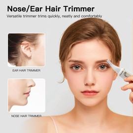 XOOMRSCP XOOMRSCP Nose Hair Trimmer for Women Men, 2025 Painless USB Rechargeable Nose Hair Clippers, Ear Trimmer for Women Men, Professional IPX7 Waterproof Dual Edge Blades (White)