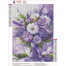 MXJSUA Flowers Bouquet Diamond Painting Kits for Adults, 5D Diamond Art Kits for Beginners, DIY Full Round Drill Picture with Diamond for Home Wall Decor, 30x40cm