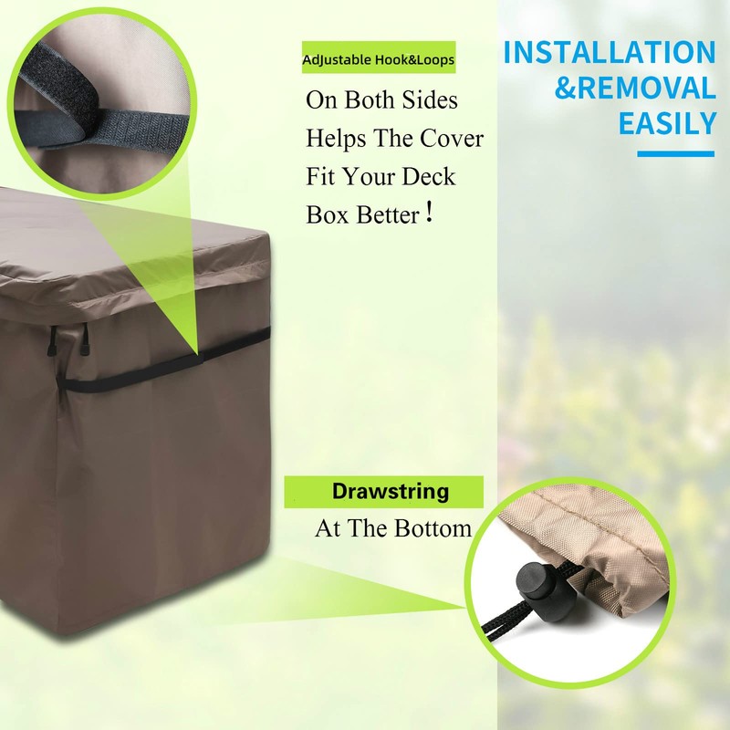 MountainLoc Garden Deck Box Cover, Storage Box Protective Covers With